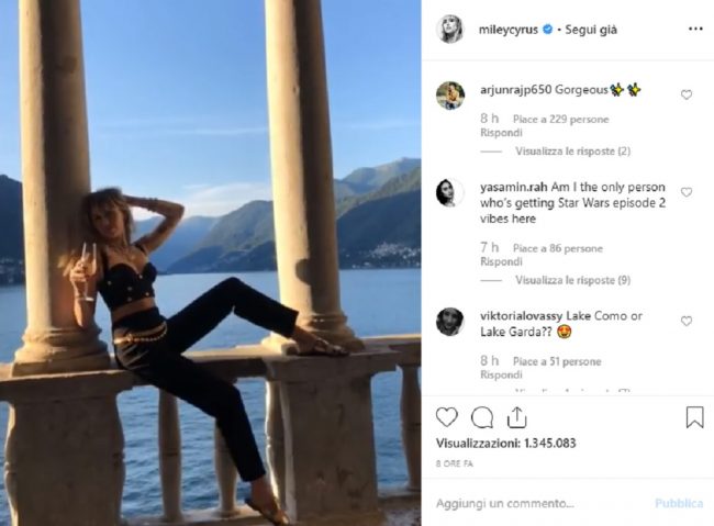 Miley Cyrus fa tappa sul Lago di Como FOTO