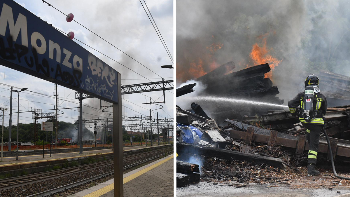 Incendio in stazione a Monza: il deposito s’è riacceso in serata