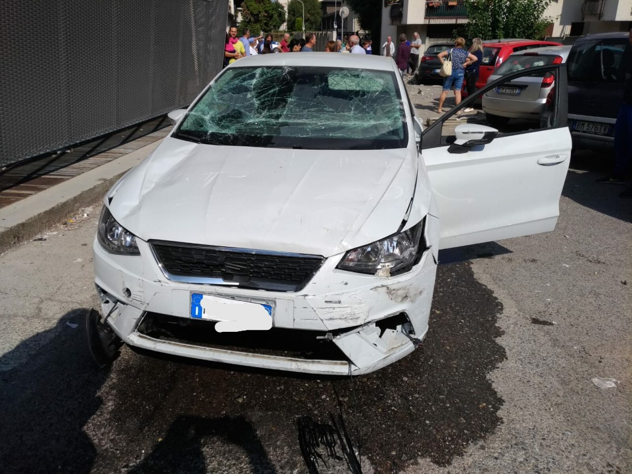 Sbaglia manovra, distrugge auto e recinzione FOTO