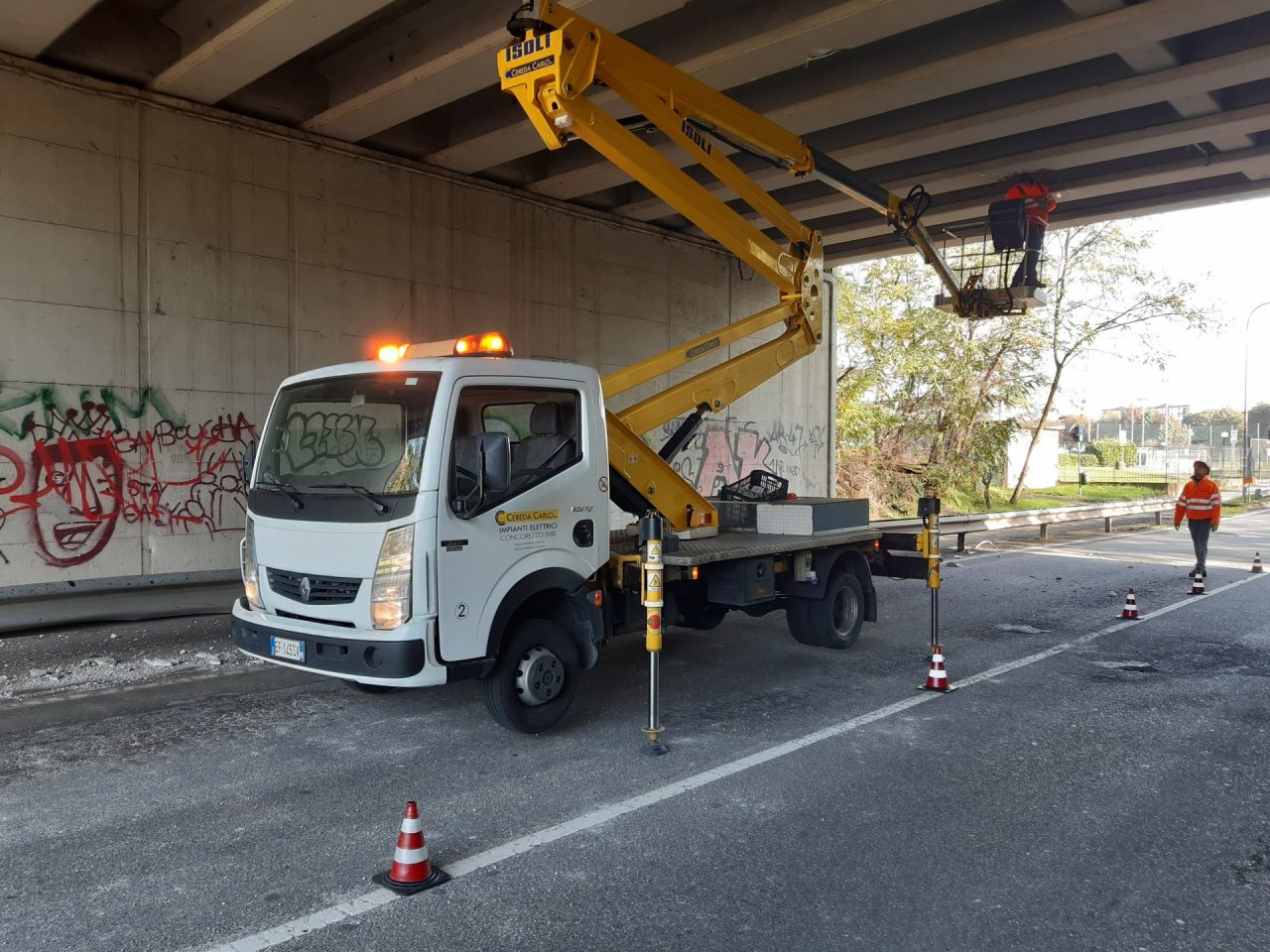 Prova di carico sul ponte riparato