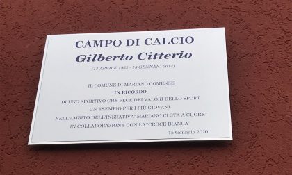 Un campo di calcio intitolato a Gilberto Citterio VIDEO
