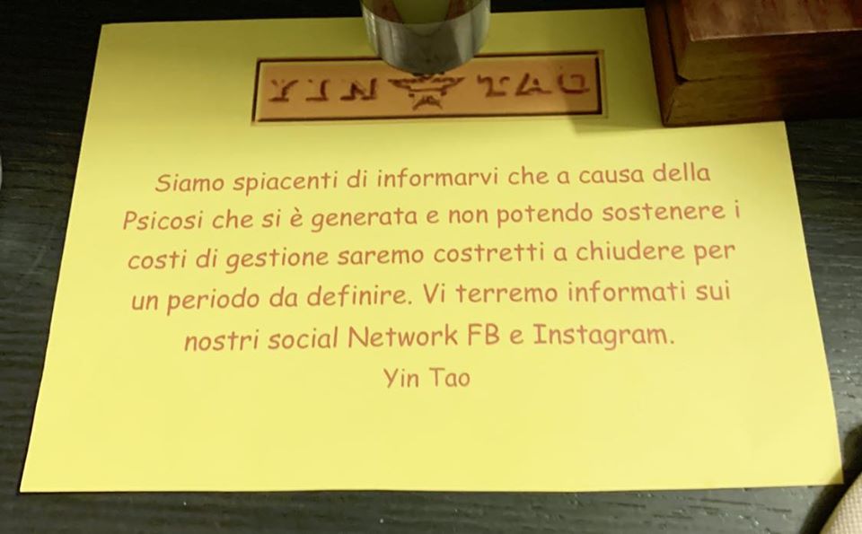 Psicosi coronavirus, chiude ristorante cinese a Monza