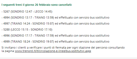 tirano sondrio lecco milano