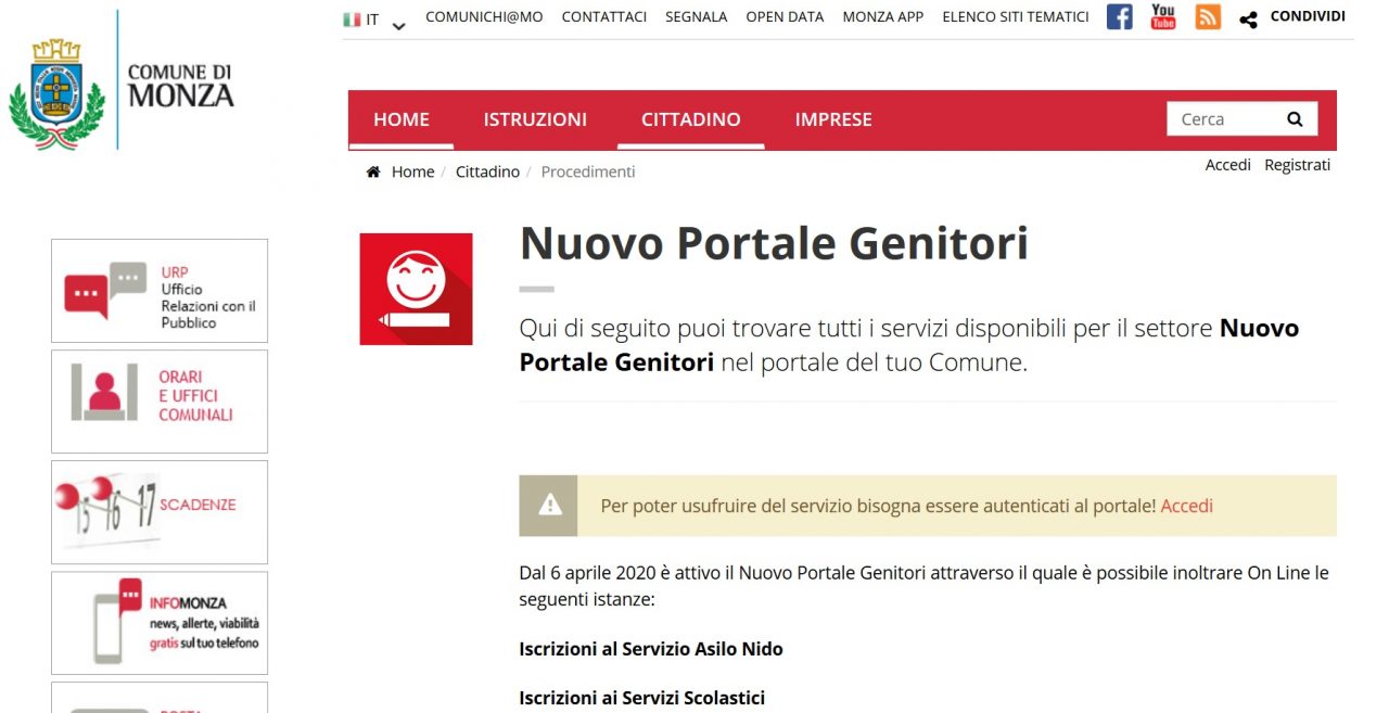 Asili a Monza, l’iscrizione è online ECCO LE INFO