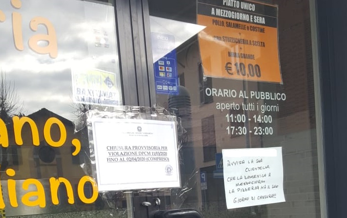 A Seveso multata una pizzeria aperta con un cliente