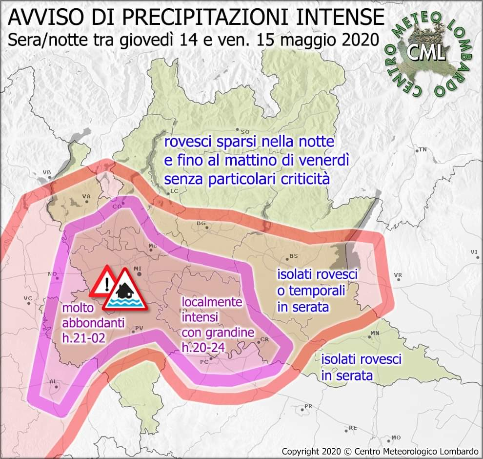 Nuova allerta meteo arancione per temporali forti fino a domani