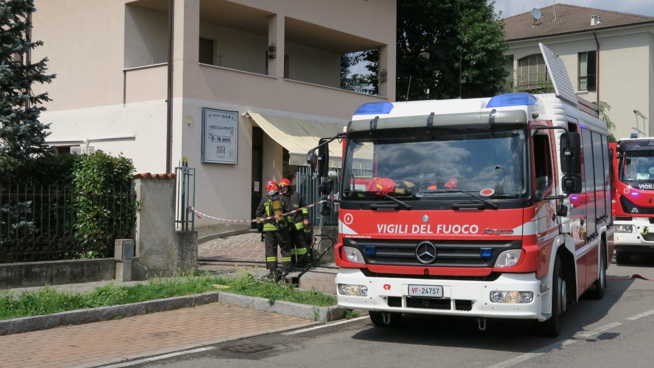 Triuggio Incendio in via Kennedy
