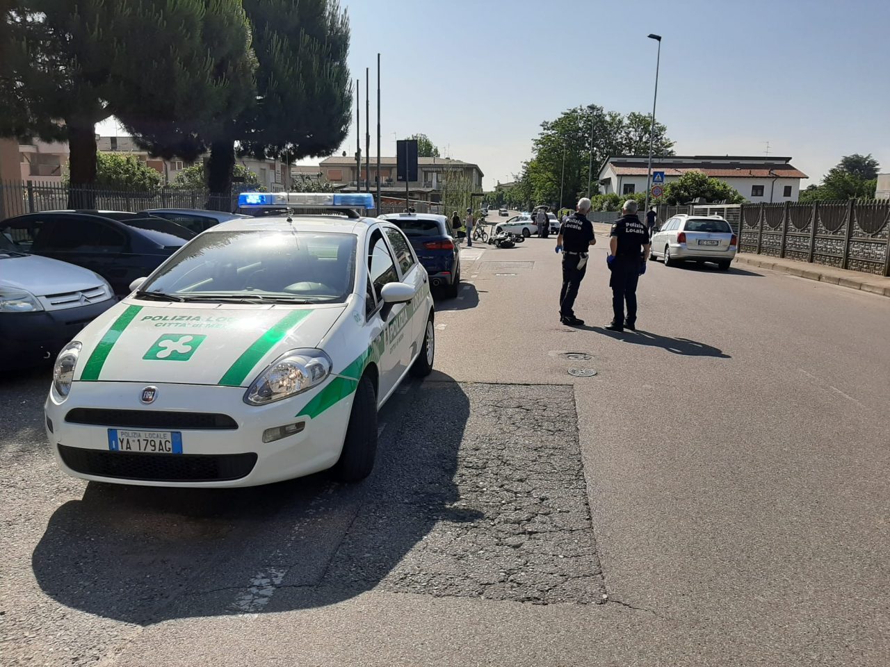 Incidente a Meda: ferito un motociclista FOTO