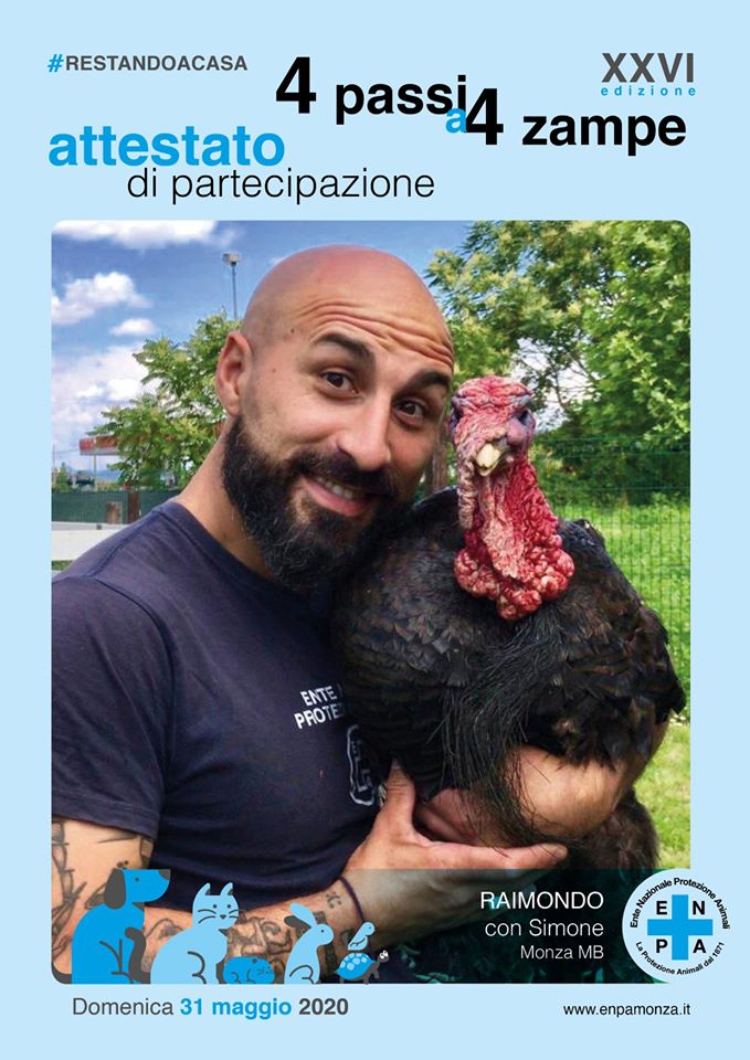 Simone con tacchino RAIMONDO del rifugio)