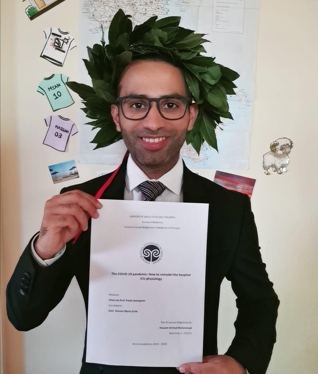 Pakistano monzese è dottore con tesi sul Covid