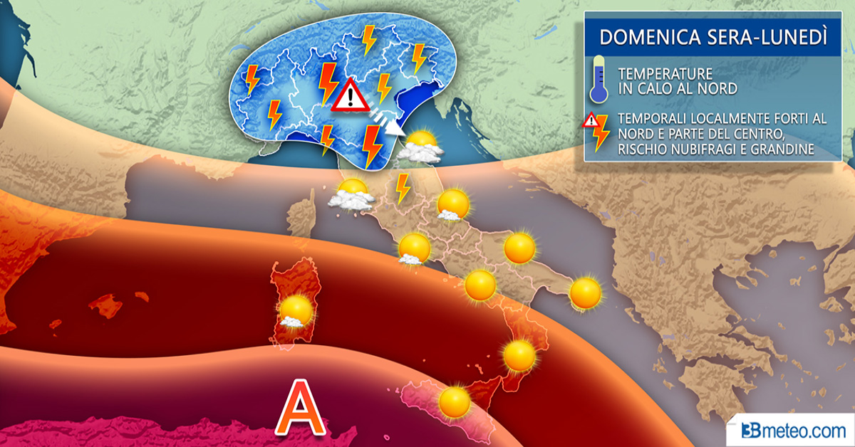 Stop al caldo, arrivano i temporali. Forti