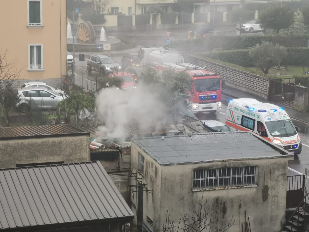 Fuga di gas, fiamme in un capanno