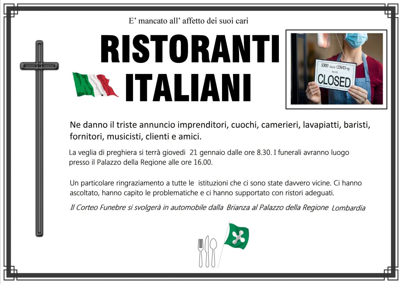 Annunciato il funerale… dei ristoratori brianzoli
