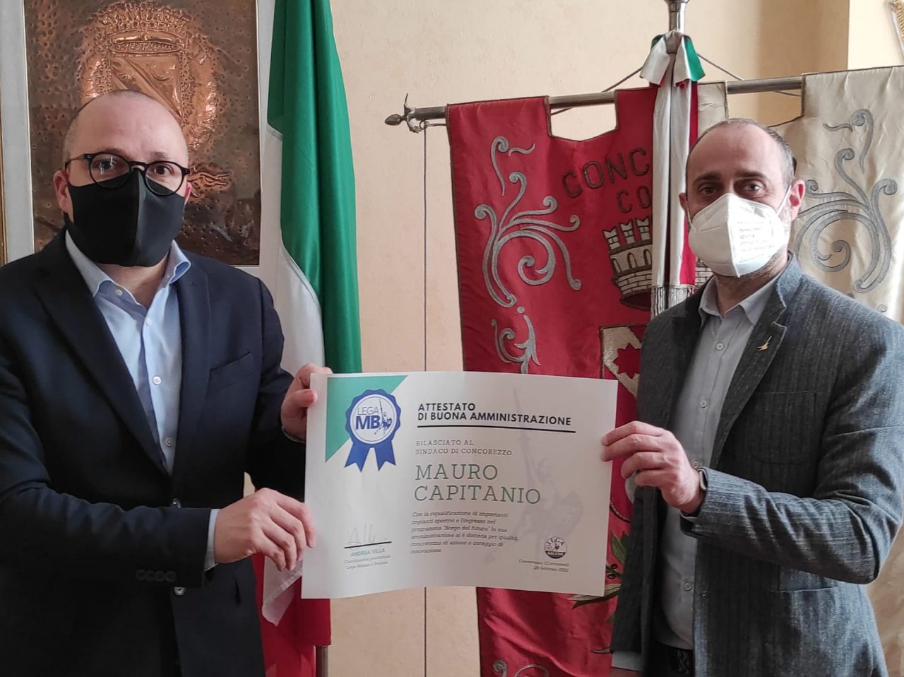 Attestato di buona amministrazione al sindaco di Concorezzo