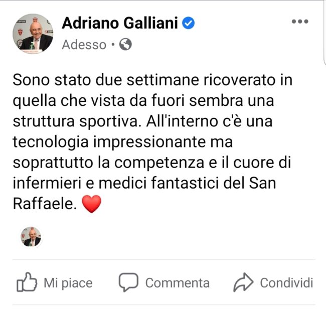 Adriano Galliani Covid-19