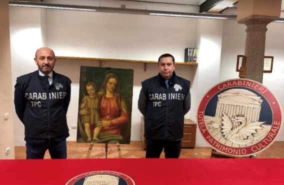 Recuperata dai Carabinieri una Madonna con Bambino del Cinquecento