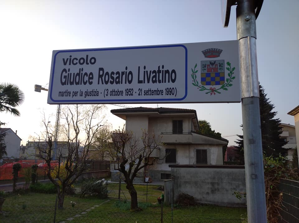 Mafia, aperta la nuova strada intitolata al giudice Livatino