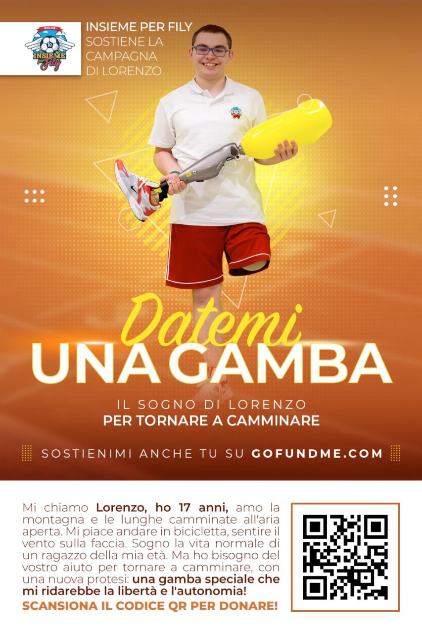 “Datemi una gamba!”, il sogno di Lorenzo