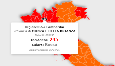 Coronavirus: l'incidenza in Brianza è scesa sotto la soglia critica. La curva lombarda decresce