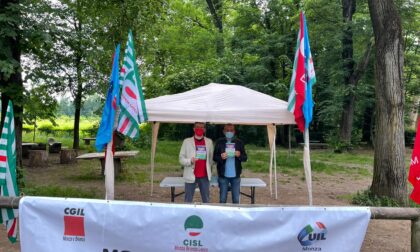 "Nessun profitto sulla pandemia", Cgil, Cisl e Uil in presidio a Monza