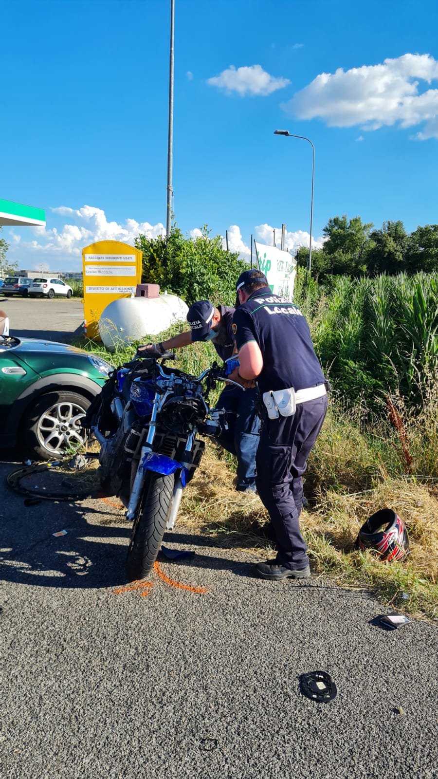 incidente auto moto Vimercate Polizia