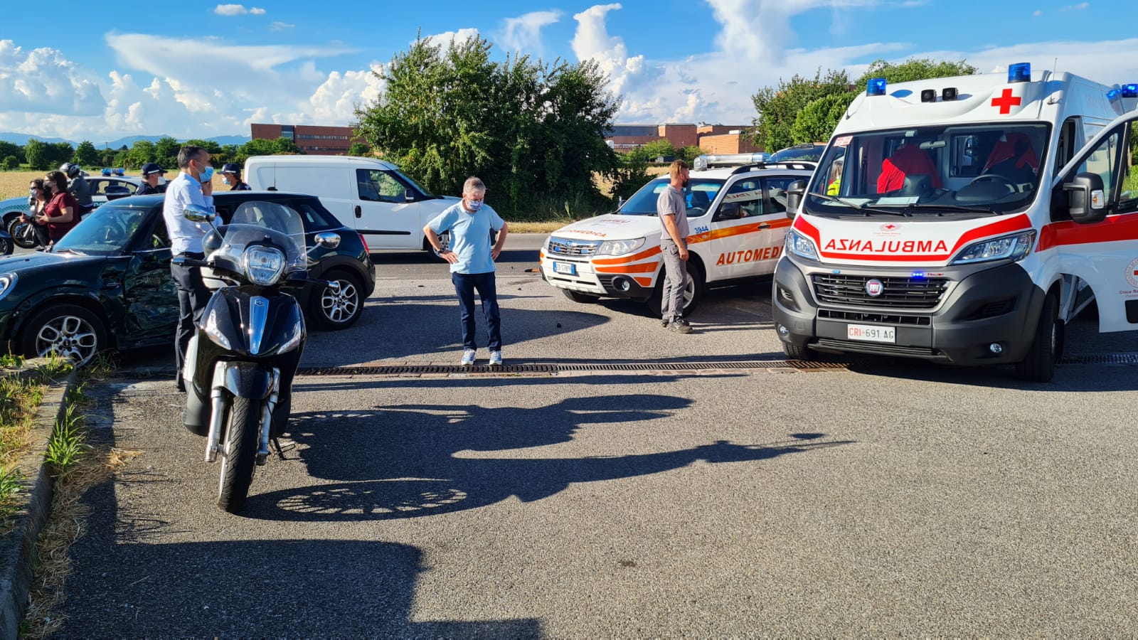 incidente auto moto Vimercate Polizia