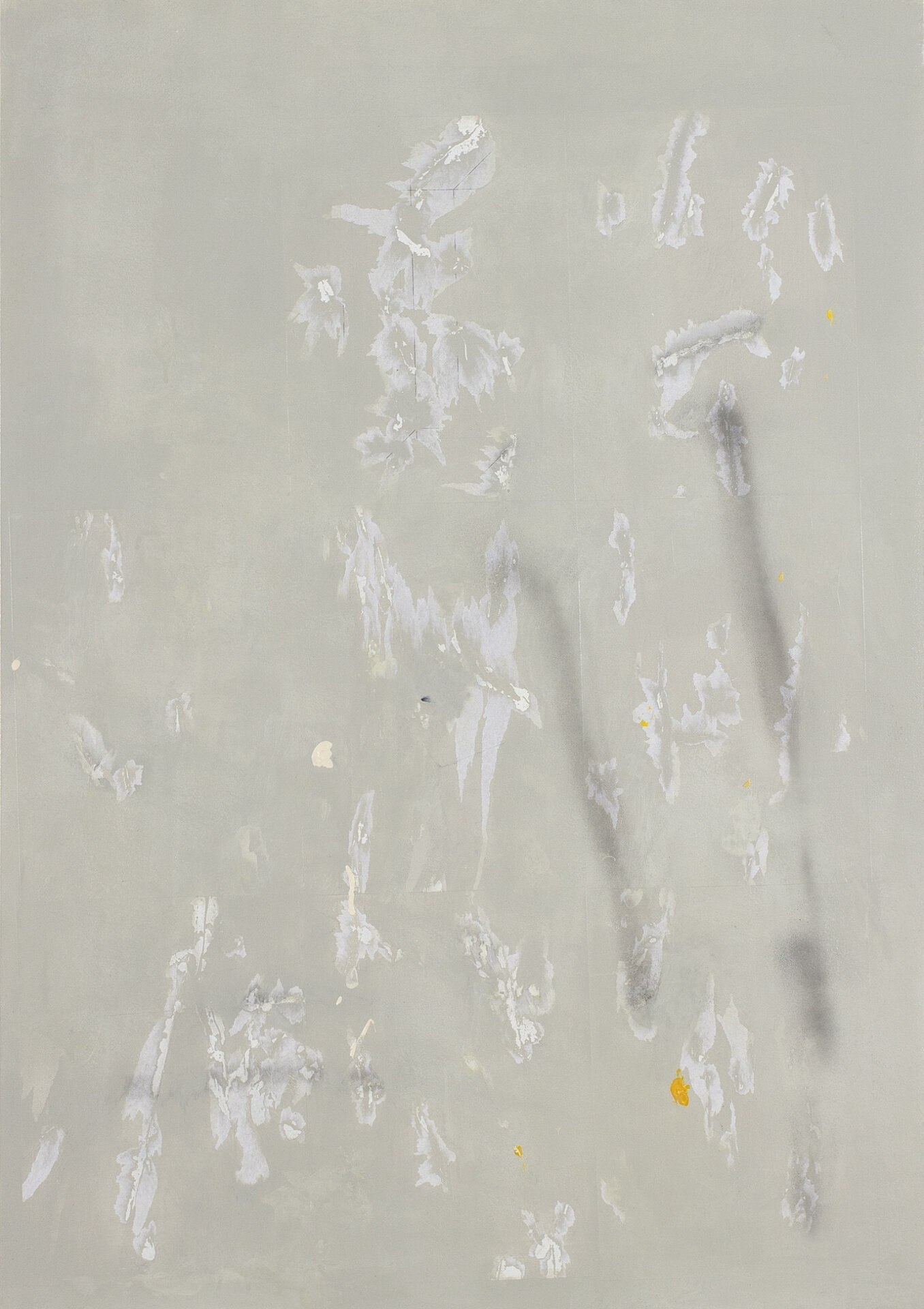 Federico Lissoni, She was an illusion, 2019, acrilico, carta e pittura spray su tela, 100 × 70 cm