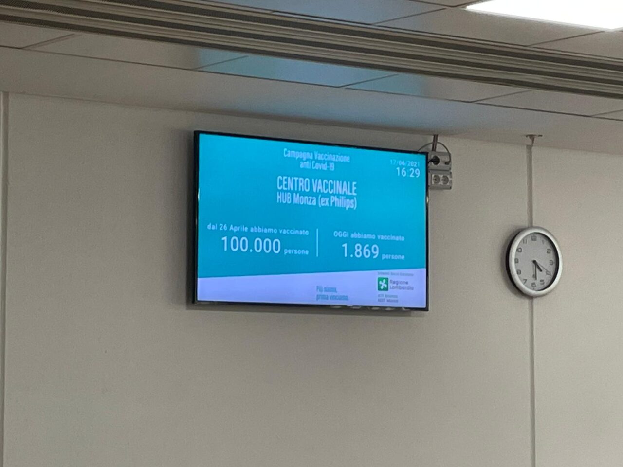 All’hub di Monza superate le 100 mila vaccinazioni