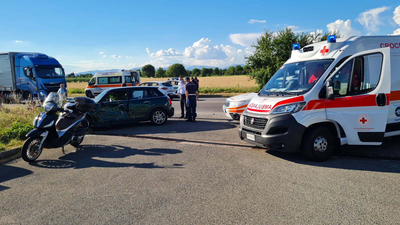 incidente auto moto Vimercate Polizia