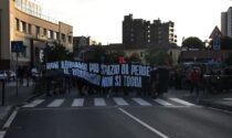 Dopo lo sgombero del centro sociale, è iniziata la manifestazione