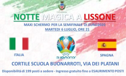 A Lissone un maxi-schermo per seguire Italia-Spagna