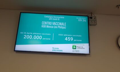 All'hub di Monza raggiunte le 200mila vaccinazioni