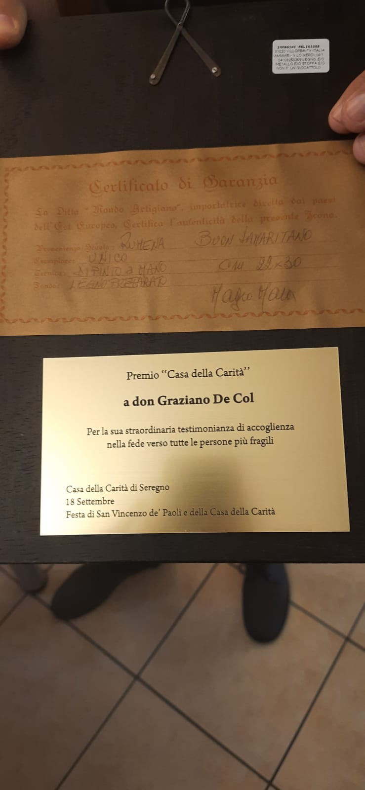 Seregno premio Casa della carità a don Graziano De Col