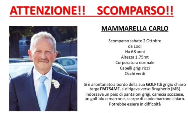 Sparisce mentre sta andando in azienda a Brugherio: si cerca un 68enne