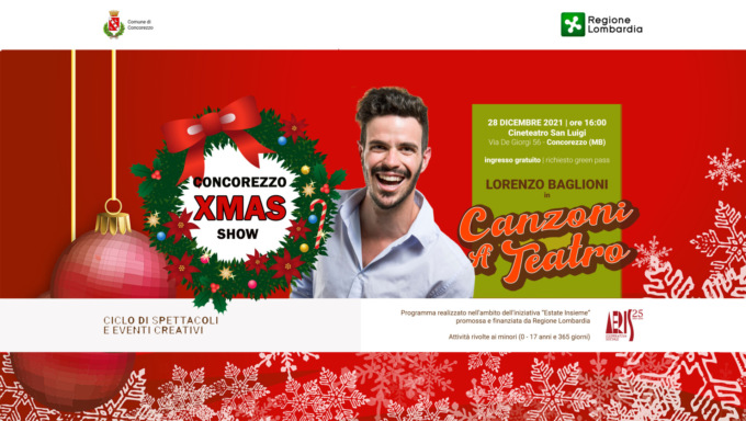 Concorezzo Xmas Show, Lorenzo Baglioni arriva al Cineteatro San Luigi