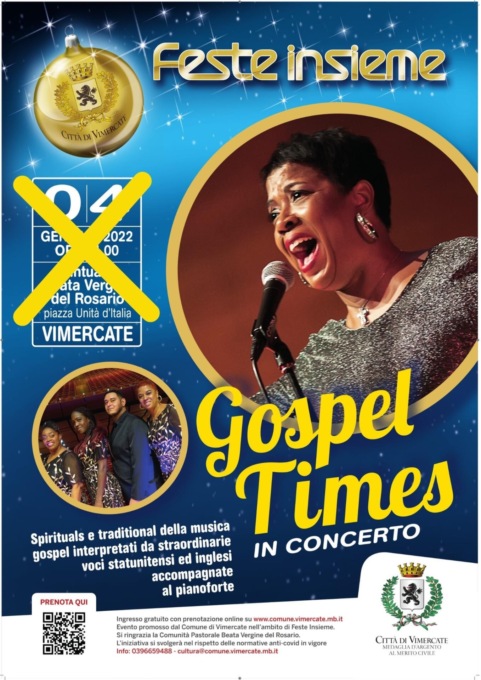 Annullato il concerto gospel in programma il 4 gennaio a Vimercate