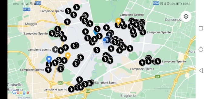 Monza al buio, i cittadini mappano i lampioni spenti