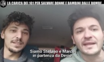 Marco e Stefano con la carovana delle Iene per salvare donne e bambini dalle bombe