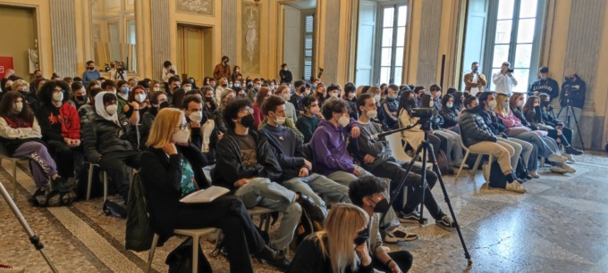 I ragazzi dell'indirizzo Audiovisivo Multimediale del liceo Valentini