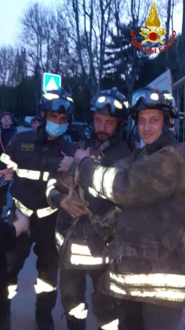 Cagnolino cade nello scavo: salvato dai Vigili del Fuoco