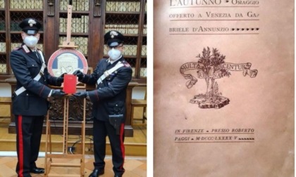 Recuperato dai Carabinieri libro originale rubato di D'Annunzio