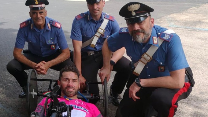 Giro d’Italia di Handbike, quarto l’eroe di guerra dei Carabinieri