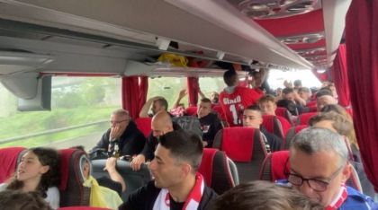Tifosi monza calcio in viaggio verso Perugia