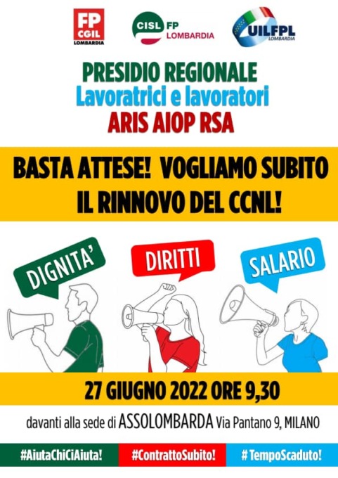 Operatori delle Rsa in presidio “Retribuzioni ferme da oltre 10 anni”