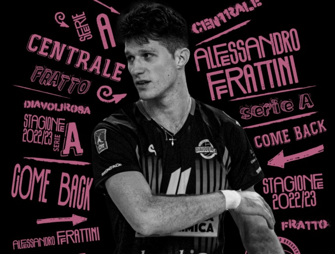 Il centrale Alessandro Frattini torna nei Diavoli Rosa