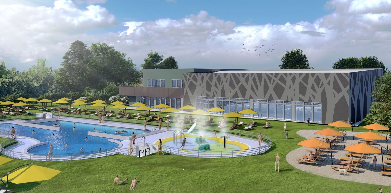 Rendering presentazione nuovo centro sportivo Vimercate piscina