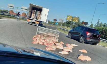 Camion perde carico di carne all’imbocco della Tangenziale est