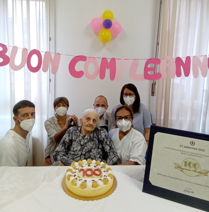 Grande festa alla Casa Famiglia di Busnago per i 100 anni di Virginia Bottesi