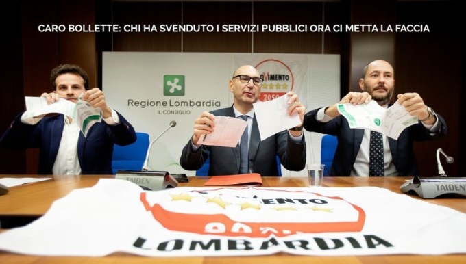 Il M5S in piazza a Carate Brianza contro il caro bollette