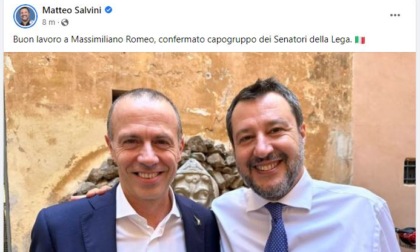 Salvini fa i complimenti al monzese Romeo, confermato capogruppo dei Senatori della Lega